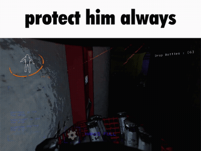 A Screen Shot Of A Video Game With The Text Protect Him Always GIF