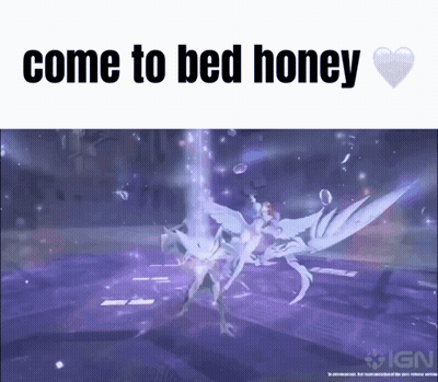 A Screen Shot Of A Video Game With The Words Come To Bed Honey On It GIF