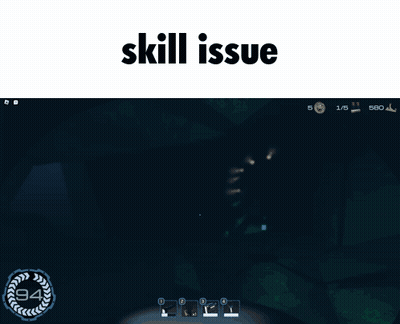 A Screen Shot Of A Video Game With The Words Skill Issue Written Above It GIF