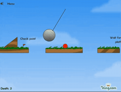 A Screen Shot Of A Video Game With The Words Wait For Moving Platform GIF