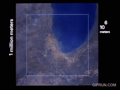 A Screen Shows A Mountain And Says 100,000 Meters On The Bottom GIF