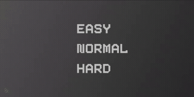 A Screen That Says Easy Normal And Hard With A Smiley Face GIF