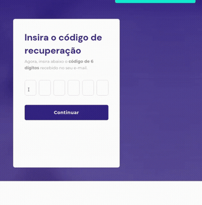 A Screen That Says Insira O Codigo De Recuperacao GIF