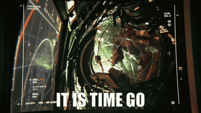 A Screen That Says " It Is Time Go " On The Bottom GIF