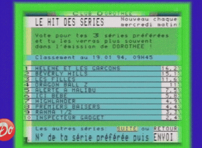 A Screen That Says Le Hit Des Series On Top GIF