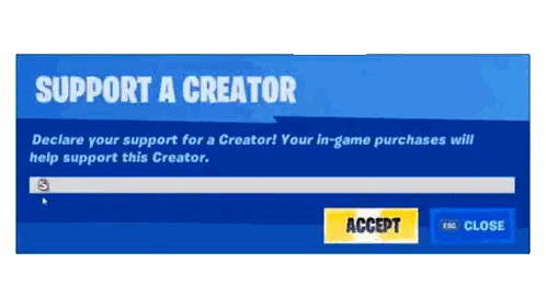 A Screen That Says Support A Creator With A Button To Accept Sticker