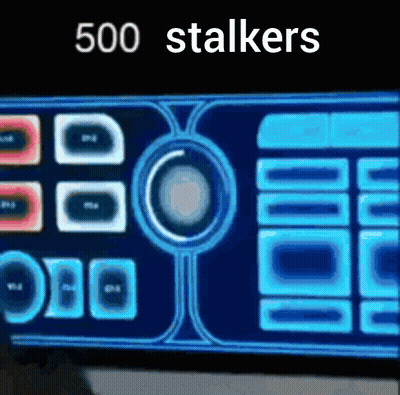 A Screen With The Words 500 Stalkers Written On It GIF