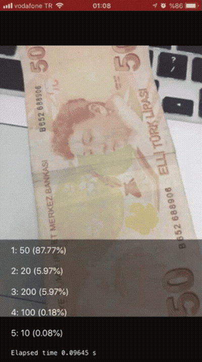 A Screenshot Of A 50 Tl Bill On A Cell Phone GIF
