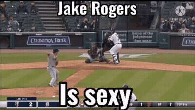 A Screenshot Of A Baseball Game With The Name Jake Rogers On It GIF