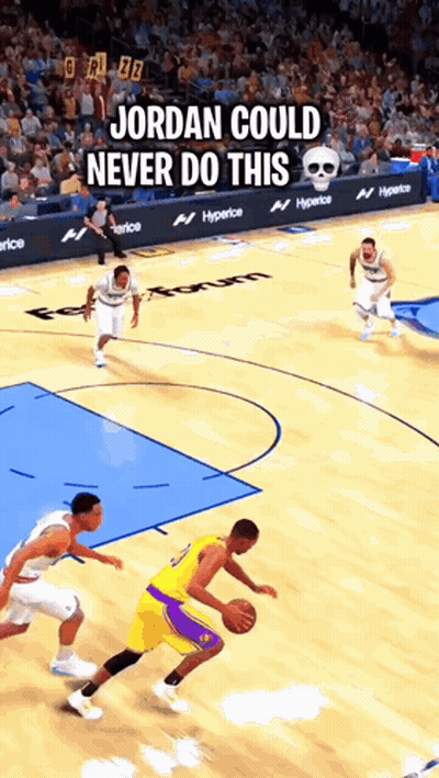 A Screenshot Of A Basketball Game With The Words Jordan Could Never Do This GIF