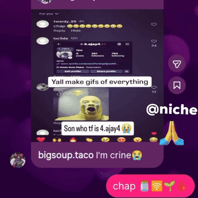 A Screenshot Of A Chat With A Person Named Bigsoup Taco GIF