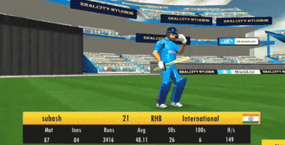 A Screenshot Of A Cricket Game With A Player Named Subhash GIF