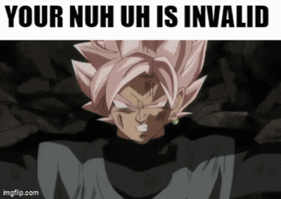 A Screenshot Of A Dragon Ball Z Character With The Caption Your Nuh Uh Is Invalid GIF