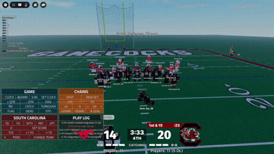 A Screenshot Of A Game Between The Gamecocks And The South Carolina Game GIF