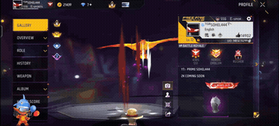 A Screenshot Of A Game Called Free Fire Shows A Player 'S Profile GIF