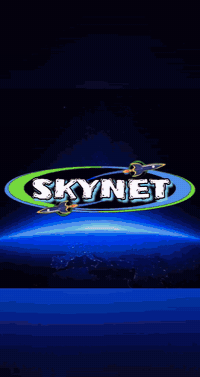 A Screenshot Of A Game Called Skynet With A Purple Background GIF