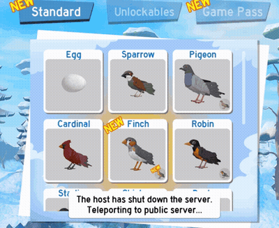 A Screenshot Of A Game Showing Different Birds Including Cardinal Finch And Robin GIF