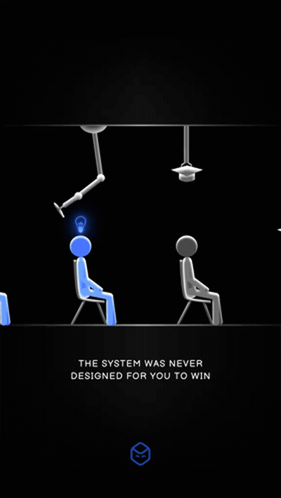 A Screenshot Of A Game That Says ' The System Was Never Designed For You To Win ' On It GIF