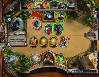 A Screenshot Of A Game With A Bonemare Card In The Middle GIF
