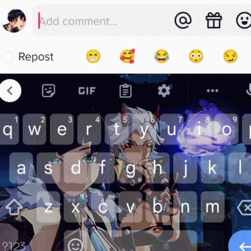 A Screenshot Of A Keyboard That Says Add Comment On The Top Left GIF