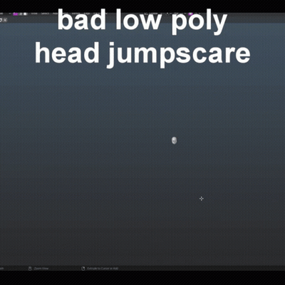 A Screenshot Of A Low Poly Head With The Words Bad Low Poly Head Jumpscare GIF