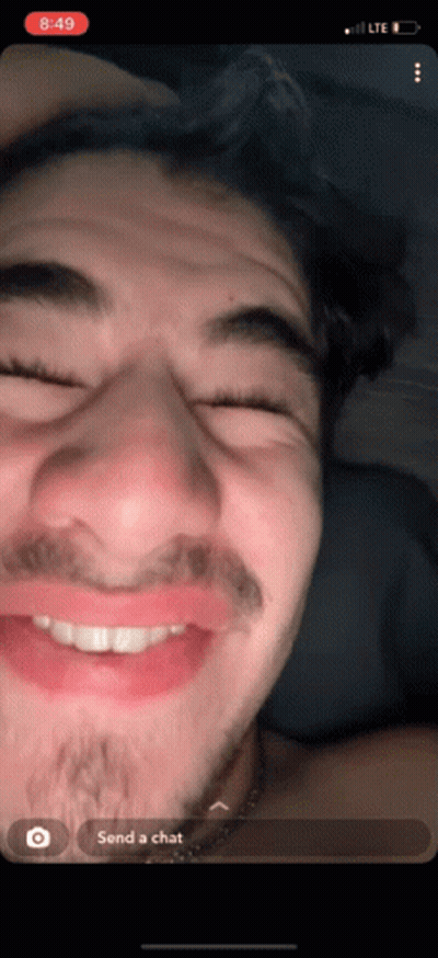 A Screenshot Of A Man 'S Face With The Time Of 8:49 On The Bottom GIF