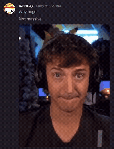 A Screenshot Of A Man Wearing Headphones With The Caption " Why Huge " GIF