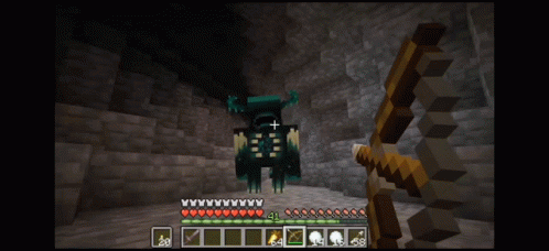 A Screenshot Of A Minecraft Game Shows A Monster With An Arrow In Its Chest GIF