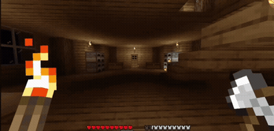 A Screenshot Of A Minecraft Game Shows A Window With A Hammer In The Foreground GIF
