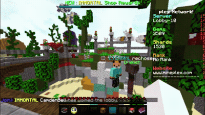 A Screenshot Of A Minecraft Game That Says Join Immortal GIF