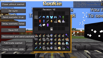 A Screenshot Of A Minecraft Game With The Name Cookie On The Top GIF