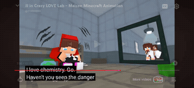 A Screenshot Of A Minecraft Video That Says " I Love Chemistry Go Haven 'T You Seen The Danger " GIF