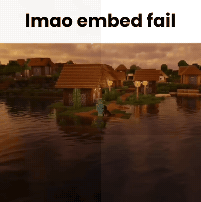 A Screenshot Of A Minecraft Village With The Words Imao Embed Fail Below It GIF