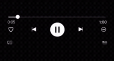 A Screenshot Of A Music Player With A Pause Button And A Heart Icon . GIF