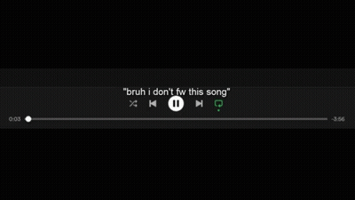 A Screenshot Of A Music Player With The Words `` Bruh I Do N't Fw This Song '' . GIF