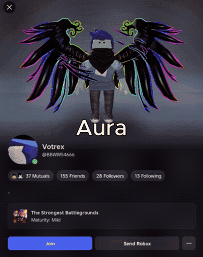 A Screenshot Of A Person 'S Profile With Aura Written On It GIF