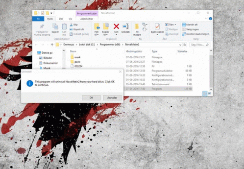 A Screenshot Of A Program That Says This Program Will Uninstall Novamet2 From Your Hard Drive GIF