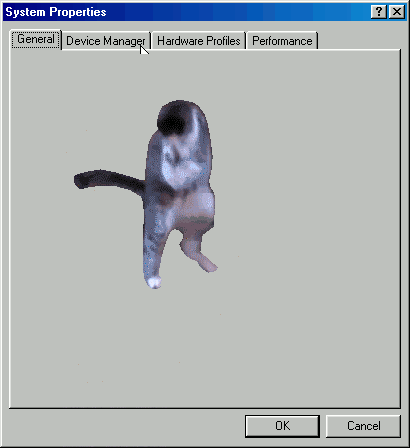 A Screenshot Of A System Properties Window Shows A Statue GIF