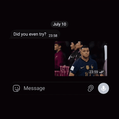 A Screenshot Of A Text Message That Says July 10 Did You Even Try GIF