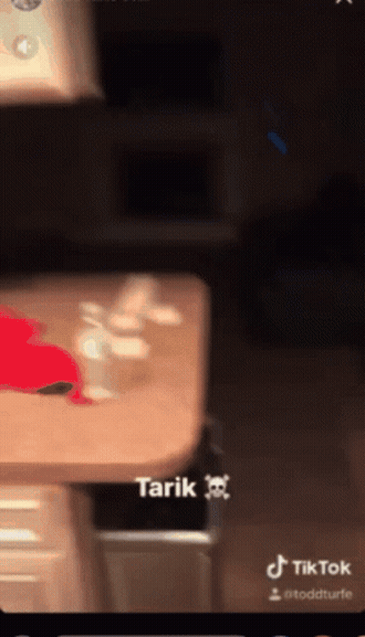 A Screenshot Of A Tiktok Video Shows A Person Standing On A Counter GIF