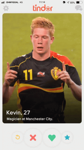 A Screenshot Of A Tinder Profile Of Kevin GIF