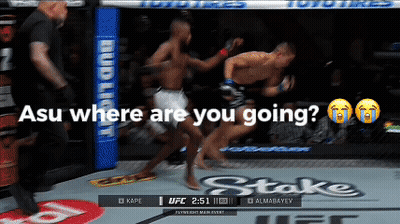 a screenshot of a ufc fight with the words asu where are you going on the bottom