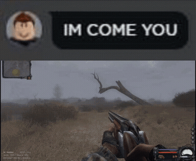 A Screenshot Of A Video Game And A Text Message That Says " Im Come You " GIF