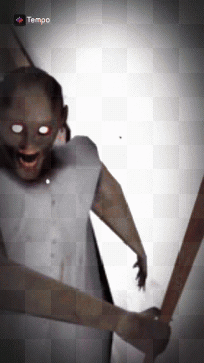 A Screenshot Of A Video Game Called Tempo Shows A Scary Looking Character GIF