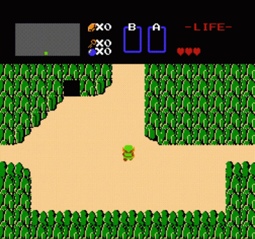 A Screenshot Of A Video Game Called The Legend Of Zelda Shows A Link Walking Through A Forest . GIF