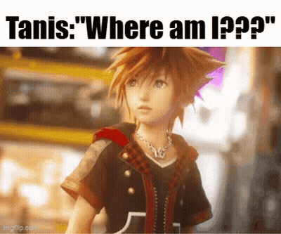 A Screenshot Of A Video Game Character With The Caption " Tanis Where Am I ?? " GIF