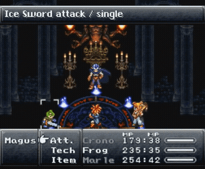 A Screenshot Of A Video Game Showing Ice Sword Attack GIF