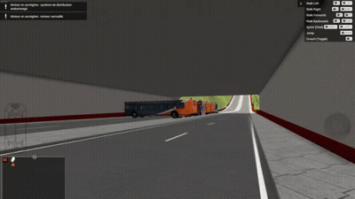 A Screenshot Of A Video Game Shows A Bus And A Van GIF