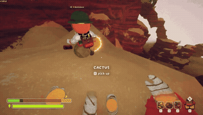 A Screenshot Of A Video Game Shows A Cactus To Be Picked Up GIF