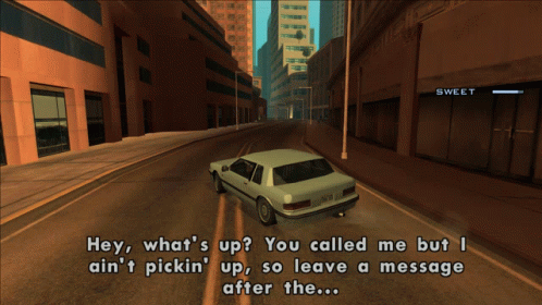 A Screenshot Of A Video Game Shows A Car Driving Down A City Street GIF